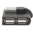 DIGITUS USB-Hub 4-Port 2.0->4xA2.0 integr. Kabel schwarz 215322