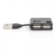 DIGITUS USB-Hub 4-Port 2.0->4xA2.0 integr. Kabel schwarz 215322