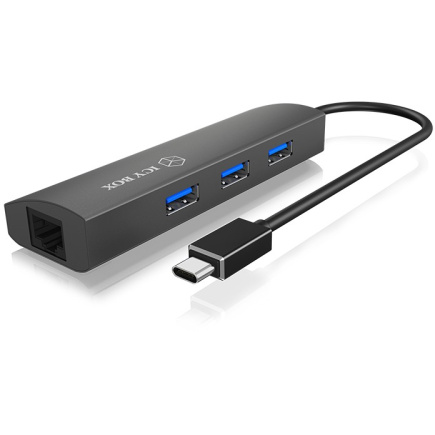 ICY BOX IB-HUB1406-C USB-C HUB 4-Port 3xUSB 3.0; 1xGigabit LAN