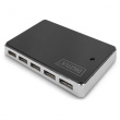 DIGITUS USB-Hub 10-Port 2.0->10xA2.0 m.Netzteil schwarz