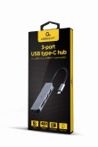Gembird Hub 3-ports USB-C, USB 2.0x2, USB 3.0, card reader