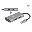 DELOCK Externer USB 3.2 Gen 2 USB Type-C Hub mit 2 x USB Typ-A und 2 x USB Type-C