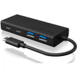 USB HUB 5Port ICY BOX 2xUSB3.0 2xUSB-C 1xUSB Power Delivery 60W SuperSpeed passiv Black