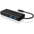 USB HUB 5Port ICY BOX 2xUSB3.0 2xUSB-C 1xUSB Power Delivery 60W SuperSpeed passiv Black