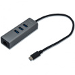 D I-TEC USB-C 3-PORT HUB + GLAN
