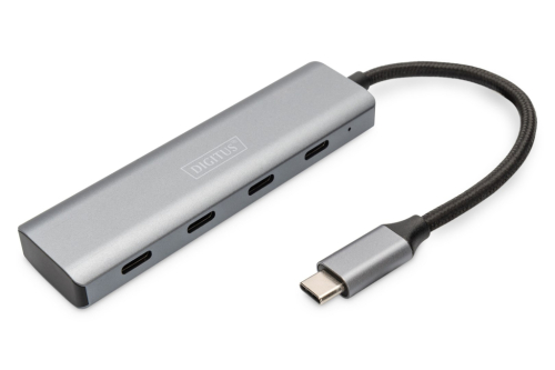 DIGITUS USB-C 4 Port HUB dunkelgrau 4x