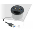 DELOCK 3 Port Tisch-Hub 1x USB Type-C und 2x USB Typ-A + HD-Audio Ports