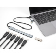 DELOCK 7 Port Slim USB Hub mit USB Type-C oder USB Typ-A zu 1 x USB 5 Gbps Typ-A + 6 x USB 2.0 Typ-A