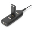 DIGITUS USB-Hub 4-Port 2.0->4xA2.0 integr. Kabel schwarz