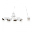 DIGITUS USB-Hub 4-Port 2.0->4xA2.0 integr. Kabel weiß