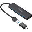 Equip USB-Hub 4-Port 3.2 ->4x3.0 +USB-C Adp.5Gbps o.Netz.sw 21251222