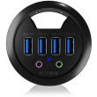 HUB Tisch-Hub 4x USB 3.0 Type-A mit Audio Ein-/Ausgang ICY BOX