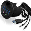 HUB Tisch-Hub 4x USB 3.0 Type-A mit Audio Ein-/Ausgang ICY BOX