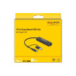 DELOCK 3 Port USB 3.2 Gen 1 Hub + Gigabit LAN mit USB Type-C oder USB Typ-A Anschluss