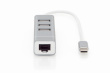 Digitus USB Type-C™ 3-Port Hub + Fast Ethernet LAN Adapter