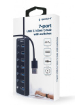 Gembird UHB-U3P7P-01  7-port USB 3.1 (Gen 1) hub with switches, black