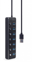 Gembird UHB-U3P7P-01  7-port USB 3.1 (Gen 1) hub with switches, black