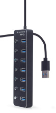 Gembird UHB-U3P7P-01  7-port USB 3.1 (Gen 1) hub with switches, black
