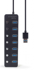 Gembird UHB-U3P7P-01  7-port USB 3.1 (Gen 1) hub with switches, black