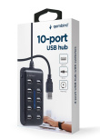 Gembird UHB-U2P10P-01 10-port USB 2.0 hub, black