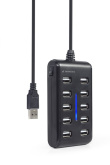 Gembird UHB-U2P10P-01 10-port USB 2.0 hub, black