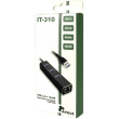 USB3.0 HUB 3Port Inter-Tech Argus IT-310 1x RJ45 Gigabit Lan passiv Must