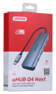 UNITEK uHUB Q4 USB 3.2 Gen 1 (3.1 Gen 1) Type-C 5000 Mbit/s Grey