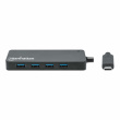 MANHATTAN 7-Port USB Hub C-Stecker A-Buchse 5Gbit/s schwar