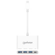 MANHATTAN 3-Port USB 3.0 Typ-C Hub mit PD Port 3x USB-A weiß