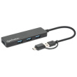 MANHATTAN 4-Port USB 3.0 Typ-C / Typ-A Kombi-Hub schwarz