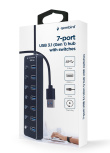 Gembird UHB-U3P7P-01  7-port USB 3.1 (Gen 1) hub with switches, black