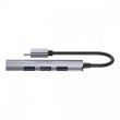 Unitek HUB USB-C; 3x USB-A 2.0 1x USB-A 5 Gbps alu