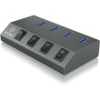 HUB USB 3.0 . 4x USB Type-A Anschlüsse. An-/Ausschalter für jeden Port ICY BOX