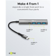 Goobay 76562 Slim 4-Port USB-Hub, USB-C > 1x USB-C, 3x USB-A (USB 3.2)