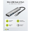 Goobay 76563 Slim 4-Port USB-Hub, USB-C > 2x USB-C, 2x USB-A (USB 3.2)