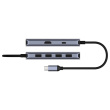 Cudy UH500 interface hub USB 3.2 Gen 1 (3.1 Gen 1) Type-C 5000 Mbit/s Grey, Silver