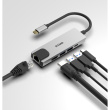 USB-C HUB 5Port D-Link DUB-M520 2xUSB3.2 Gigabit Lan RJ45 USB-C HDMI 4K passiv Silver Black