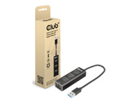 CLUB 3D USB 3.2 Gen1 Type A 3-Ports Hub with Gigabit Ethernet