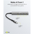 Goobay Slim 4-Port USB Hub, USB-C to USB-C, 5 Gbit/s 76564