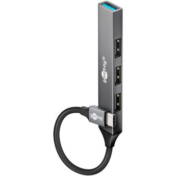 Goobay Slim 4-Port USB Hub, USB-C to USB-A, 5 Gbit/s | 74457 74457