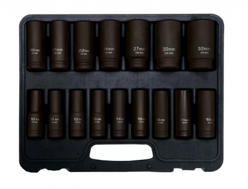 ADLER IMPACT SOCKETS 16pcs. 10-32mm. LONG