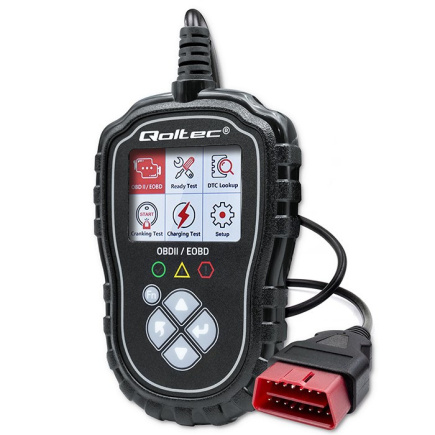Qoltec ProLine Digital Diagnostic Tester | OBD2 EOBD | Polish MENU | 8V-25V | Dual System
