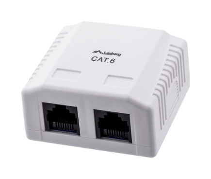 Lanberg SURFACE-MOUNT BOX - CAT.6 UTP  - UNSHIELDED - 2X RJ45 