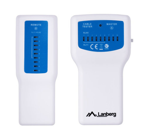 Lanberg NT-0402 network cable tester PoE tester Blue, Белый