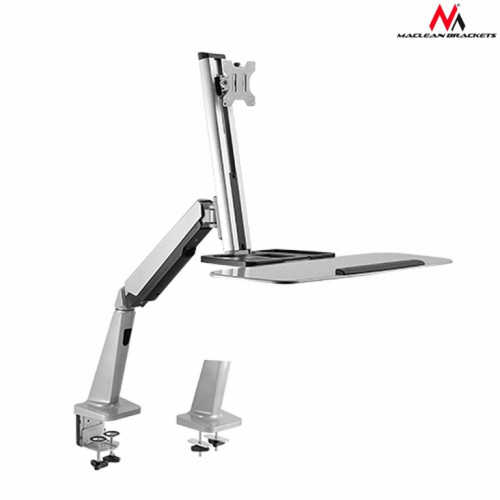 Maclean Single Display SitStand Workstation Desk MC-728 13-32''