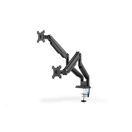 Digitus | Desk Mount | Universal Dual Monitor Mount with Gas Spring and Clamp Mount | Swivel, height adjustment, rotate | Black DA-90395