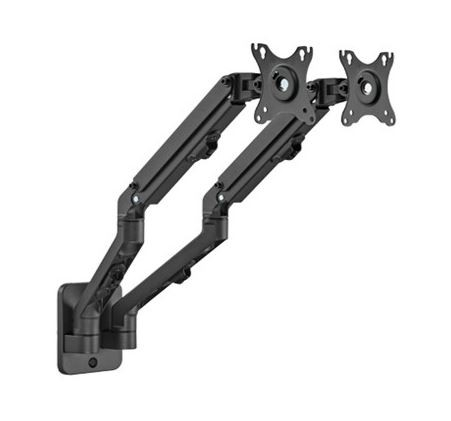 Gembird Adjustable wall 2-display mounting arm, 17 inches-27 inches, up to 7 kg