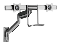 GEMBIRD Adjustable wall 2-display mounting arm 17-32inch up to 8 kg