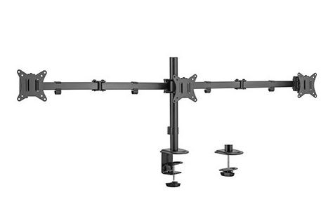 Gembird Adjustable desk 3-display mounting arm (rotate, tilt, swivel), 17 inches - 27 inches, up to 7 kg