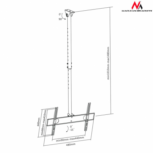 Maclean MC-631 Wall Bracket, Universal Ceiling Bracket Maclean MC-541, LCD LED Plasma 32 